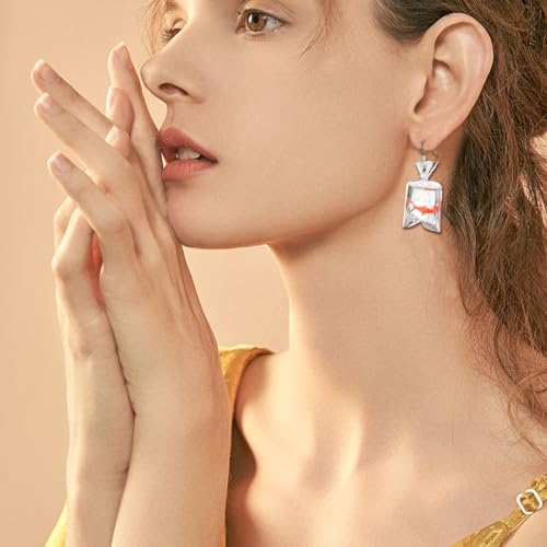 Funny Fish Earrings Unique Acrylic Resin Water Bag Shape Dangle Hook Earrings Gift for Girls Women2