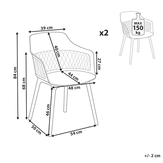 Image of Creative White Plastic Dining Chairs Set of 2 | Armrest Spindle Back Design | Plastic Shell and Legs | 1.47 Feet Seat Height | Dining Kitchen Cafe Restaurant Living Room Home Use