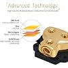 0/2/4 Gauge in 0/2/4 Gauge Out Copper Amp Power Distribution Block for Car Audio Splitter (2WAY)