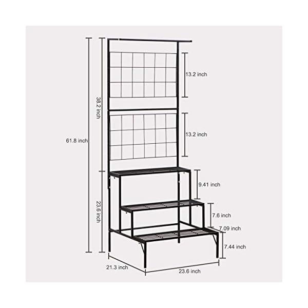 Metal 3-Tier Hanging Plant Stand Planter Shelves Flower Pot Organizer Rack Display Shelving Plants Shelf Unit Holder - Image 7