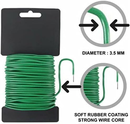 Vivo Technologies 3.5mm X 12 mGreen Soft Plant Twine Soft Stretchy Garden Twine Environmentally Smart Tree Ties Flexible Bendy Garden Support Wire Cable Twist Tie