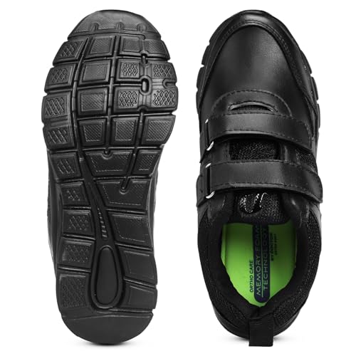 Image of DOCTOR EXTRA SOFT Lightweight EVA Unisex-Child /Kids /Adults Black & White School Uniform Shoe with Memory Foam Cushion & Adjustable Hook Loop| Formal,Casual,Running|Comfortable | Anti-Skid D-3005