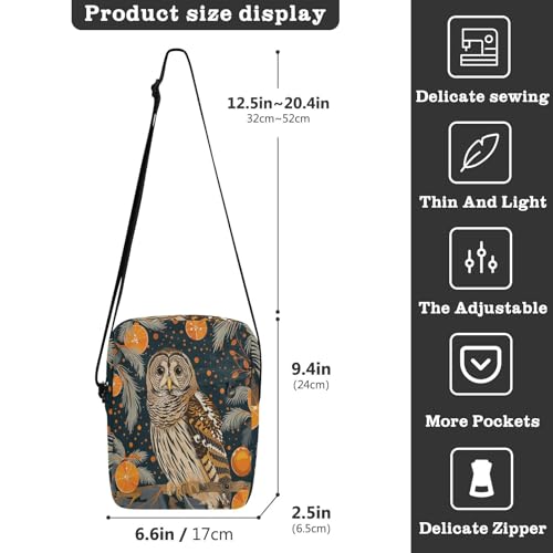 Animal Owl Chinese Elaborate Style Painting messenger bag for women men's shoulder bag Cross Body Purse Adjustable Strap for business work3