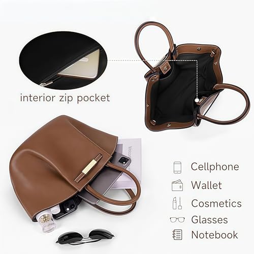 Bolso tote grande para mujer, cuero vegano miniatura 7