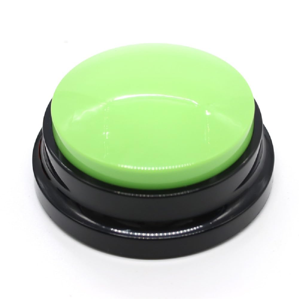 Recordable Sound Button Communication Interactive Toy Recorder Playback Talking Puppy Kitten Recording Voice Button(Green)