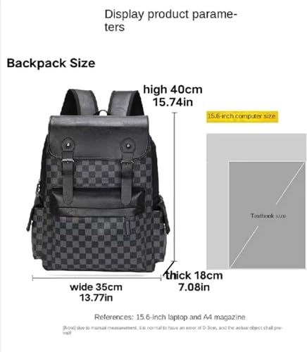 Leather Laptop Backpack for Men Women, School College Bookbag Casual Travel Daypack (schoolbag1)2