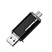 32GB Dual USB Flash Drive USB C & USB A 2-in-1, Thumb Drive for Type-C Phones, PC, External Storage for Photos/Videos/Files