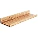 IBUYKE Legno Massiccio Mensola da Muro, 45cm Scaffali di Esposizione Creativi a Forma di U per Soggiorno, Ufficio, Camera da Letto, Bagno, Cucina, Colore del Legno RF-GB601