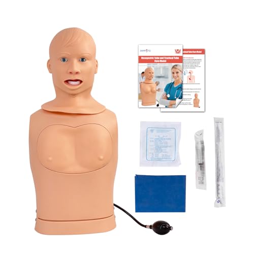 Image of JNMFTD Nasogastric Intubation Tube Manikin, Gastric Trachea Care Mannequin Lavage Tracheostomy Manikin Advanced Nursing Model with Product Manual Card for Medical Nursing Training Teaching Education