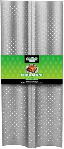 AMAGABELI GARDEN & HOME Nonstick French Baguette Pans for Baking 15”x6.3” Carbon Steel 2 Loaf Perforated Bread Tray Baguette Baking Tray Bake Mold Toast Cooking Oven Toaster Pan Bakeware BG282