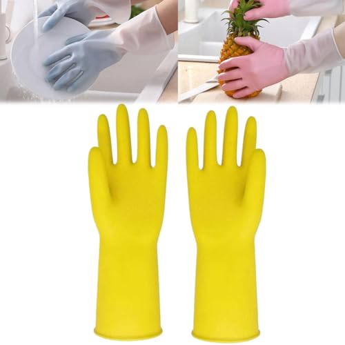 Guanti da cucina in gomma, colorati, riutilizzabili, per la pulizia della casa, flessibili, di lunga durata e antiscivolo, impugnatura antiscivolo, per lavare i piatti e attività di pulizia