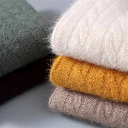 Men's Cashmere Sweaters Round Neck Thickened Pullover Warm Casual Knitted Jumper Tops3