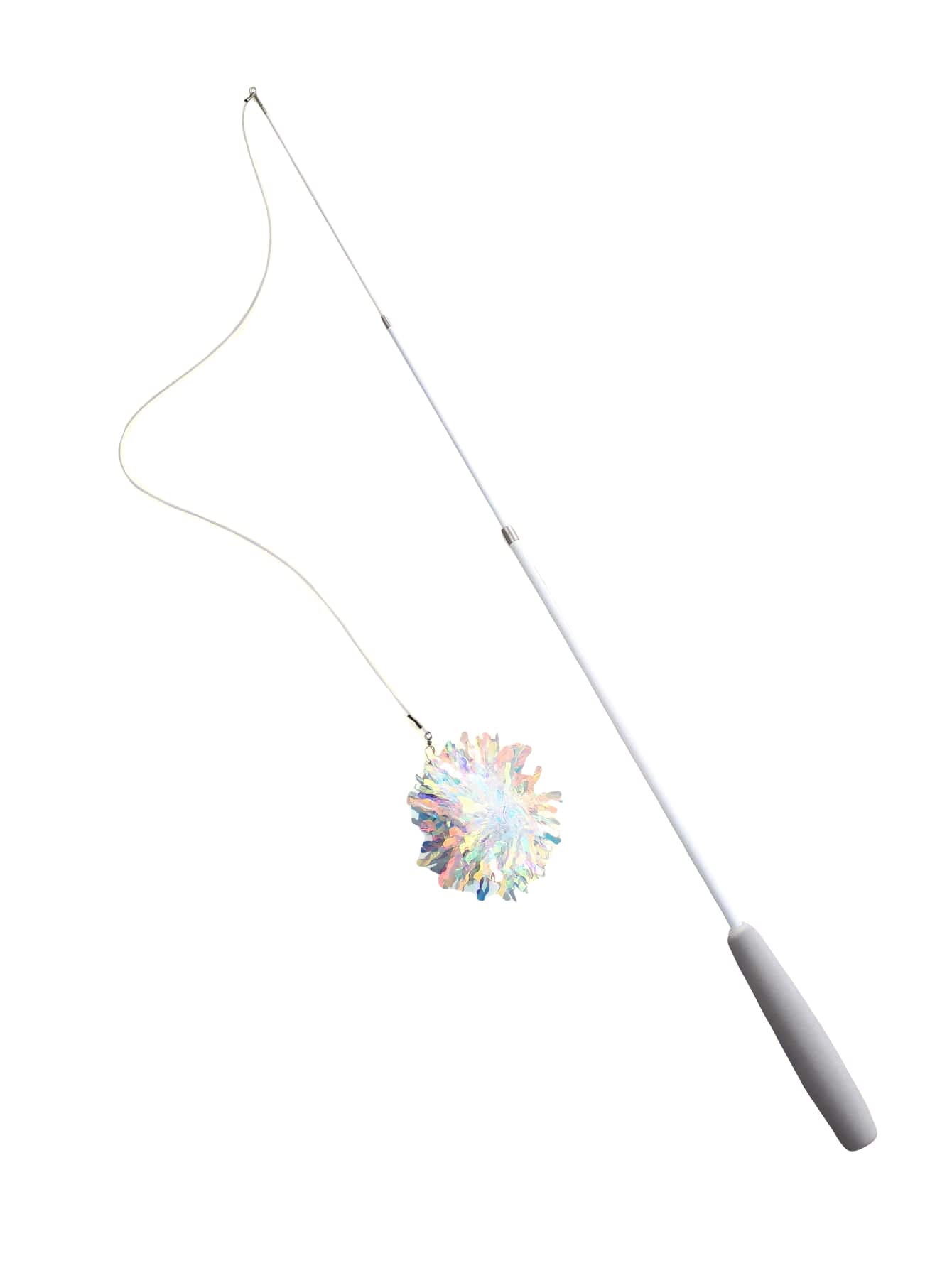 QWINEE 1pc Dragonfly Cat Teaser Wand Toys Interactive Cat Toy for Indoor Cats Kitty Kitten White One Size