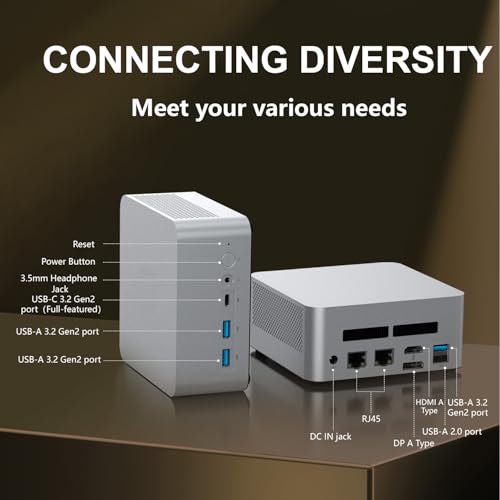 Image of Mini Desktop Computer,Mini Gaming PC with 12th Gen Alder Lake N100, (Up to 3.4GHz), 16GB DDR4 512GB SSD, Support 4K Triple Display /USB3.2 /HDMI /WiFi /BT /Type-C,For Home Office, Gaming & Streaming