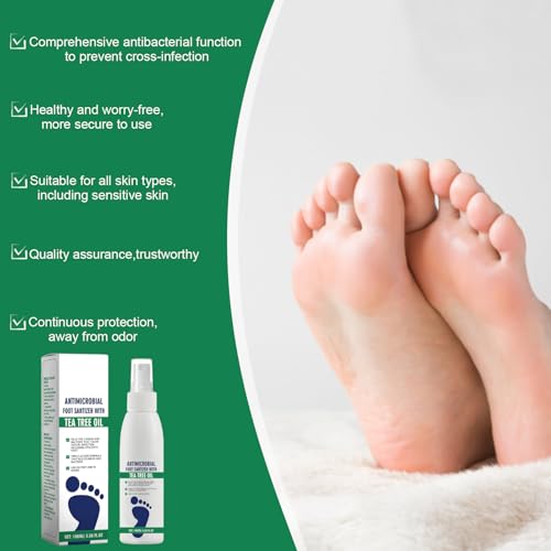 Fußpilz Spray 100ml, Fußspray Gegen Fußpilz, Fußspray Pflege, Natürliche Formel | Zur Linderung von Fußinfektionen und zur Bekämpfung von Fußgeruch | Für Männer und Frauen Geeignet