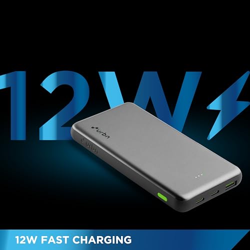 Image of URBN Power Bank 10,000mAh - Ultra Slim, 22.5W Two Way Fast Charging, Triple Output, Dual Type C PD, 12 Layers Circuit Protection, BIS Certified, 6 Months Warranty Free Type C Cable - Grey