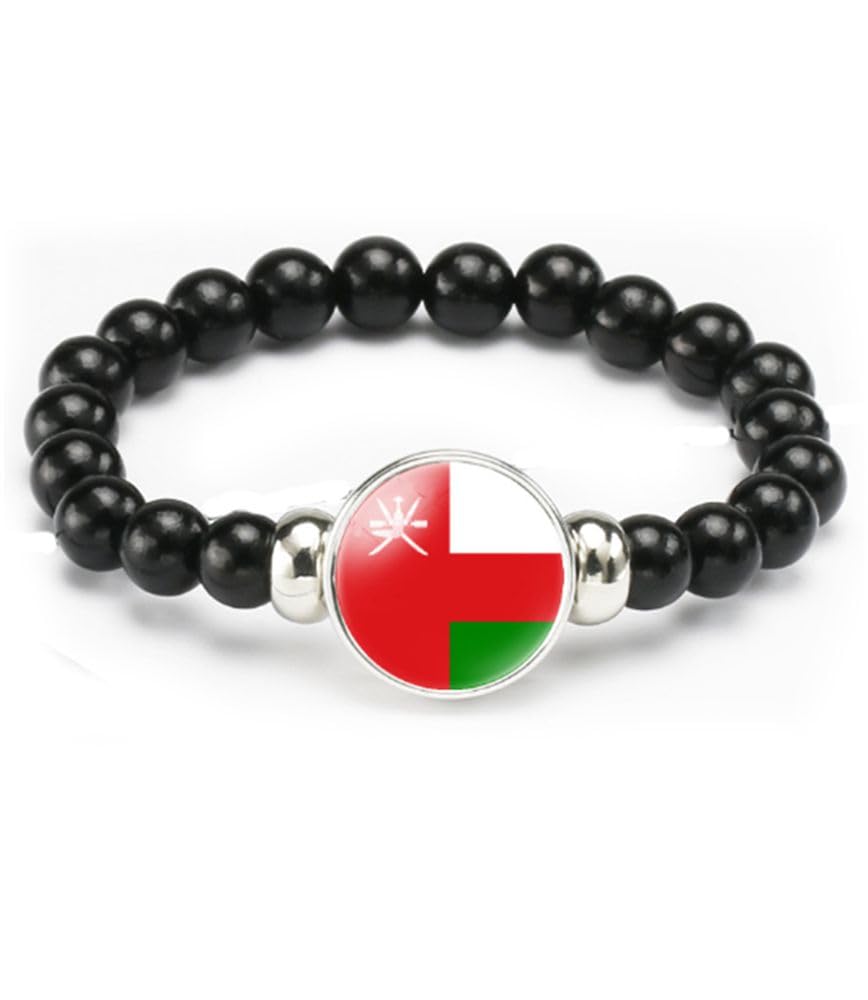 vmcoatdu National Flag Bracelet Elastic Rope Beaded Bracelet Support Your Country Travel Souvenir Gifts for Men Women