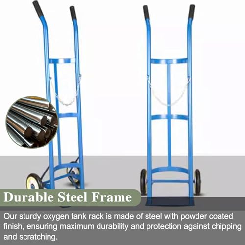 Chariot pour bouteilles d'oxygène en acier robuste avec support de fixation universel - 2