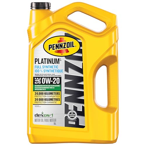 Pennzoil Platinum Full Synthetic 0W-20 Motor Oil (5L, Single)