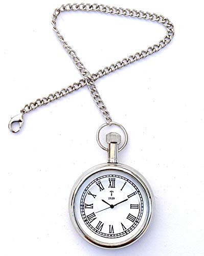 Classic Replica Nickle Antique Pocket Gandhi Watch Royal Look Indian Handicraft Gift Item-image-45