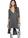 Urban CoCo Women's Half Sleeve High Low Loose Casual T-shirt Top Tee Dress (X-Large, Dark Grey)