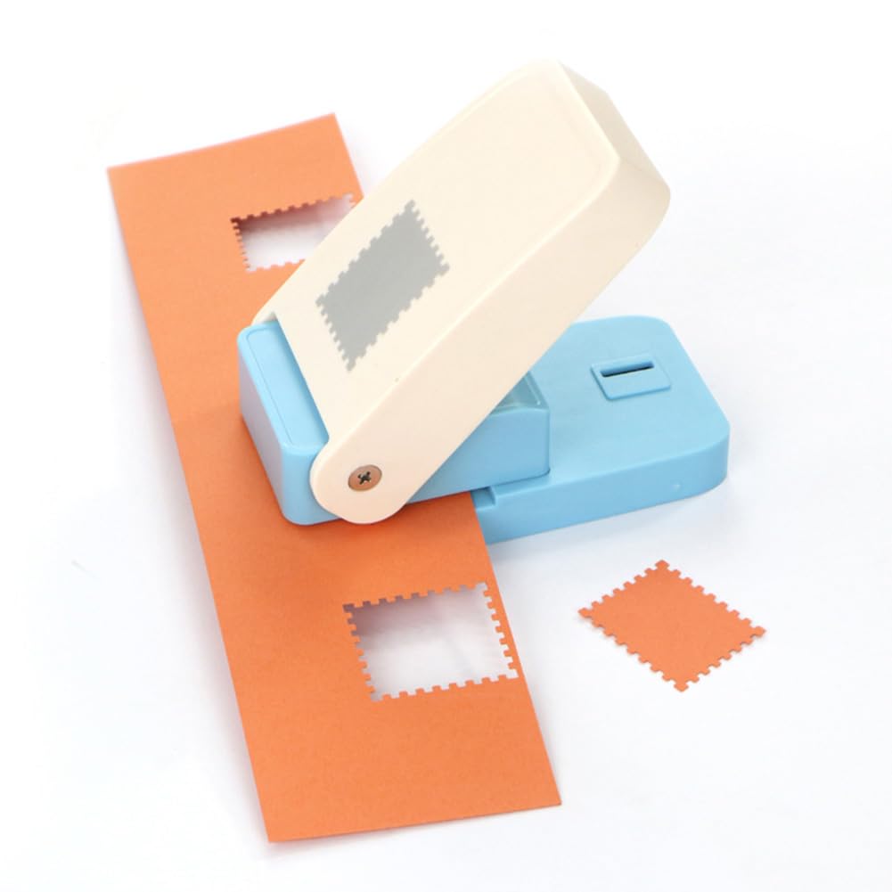 Dziurkacz rzemieślniczy - prostokątny stempel pocztowy 2,5 x 2 cm dźwignia akcja rzemiosło dziurki do papieru ręczne wielofunkcyjne kwadratowe materiały do scrapbookingu DIY tworzenie kart
