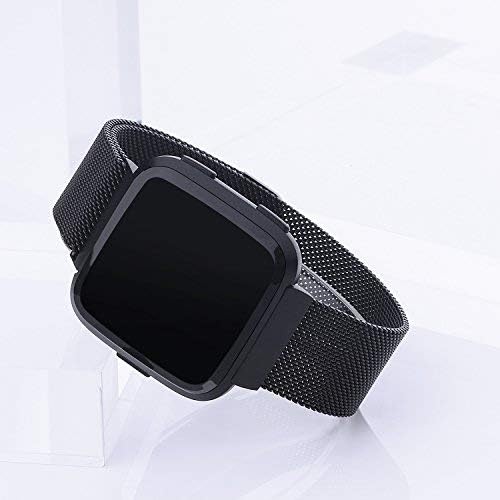 Hotodeal Compatible Versa Bands Women Men Small Large, Replacement Bracelet Strap Stainless Steel Metal Mesh Accessories Wristbands Magic Lock
