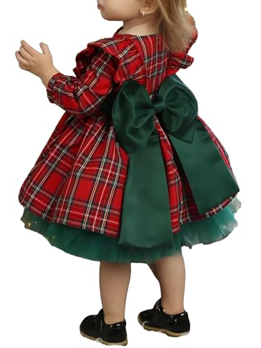 Girls Christmas Dress Toddler Baby Girl Family Matching Christmas Outfits Plaid Tulle Tutu Skrit Xmas Clothes Kids
