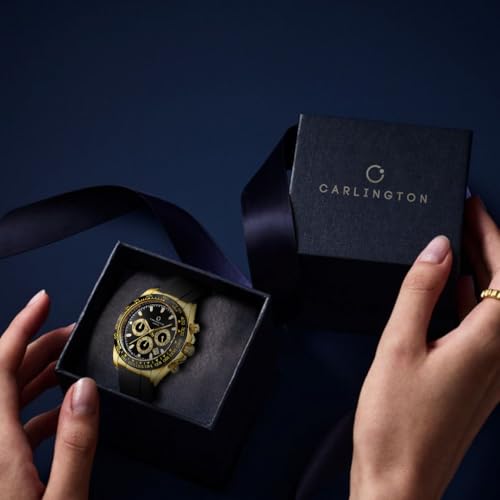 Image of Carlington Nitro Analog Chronograph Men's Polyurethane Strap Wrist Watch | Quartz Movement | Water & Shock Resistant Watch for Men | Casual & Formal Wear - CT 8054