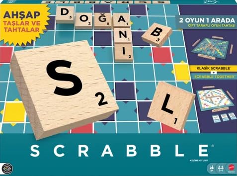 Mattel Games Scrabble Orijinal Ahşap İkisi Bir Arada Türkçe JLJ64