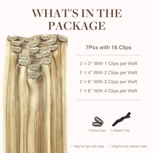 image for GOO GOO Clip in Hair Extensions Real Human Hair, Remy Human Hair Exten
