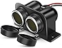 Nilight Dual Cigarette Lighter Socket with Wire 12V Dual Power Plug Replacement Cigar Lighter receptable with Cover and Mounting Screws for Cars Trucks RVs Boats ATVs