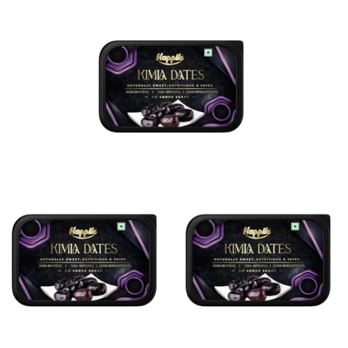 Image of Happilo Premium Soft Kimia (Mazafati Dates) 500g | Khajur, Khajoor | Dry Fruits | Healthy Snacks | Soft Texture | Natural Sweetness (Pack of 3)