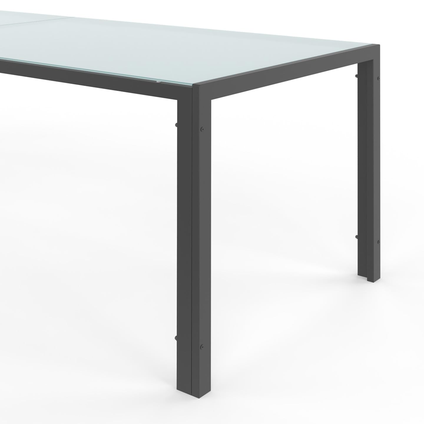 IDMarket - Salon de Jardin Madrid Table 240 CM et 10 chaises empilables Gris Anthracite Plateau Clair