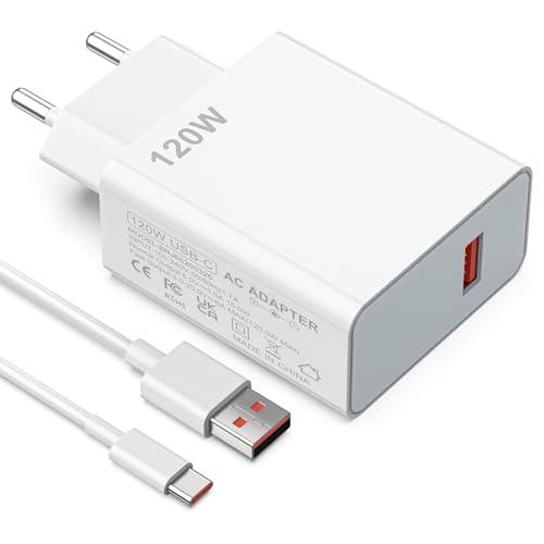 Jippofu 120W USB C Ladegerät Ladekabel Kompatibel mit Xiaomi 17 Ultra 17T Pro 15 14 13 12S Pro Redmi Note 15 14 13 12 Pro+ 5G K70 K60 Ultra Poco F7 F6 F5 F4 GT Schnellladegerät Hyper Charger Netzteil