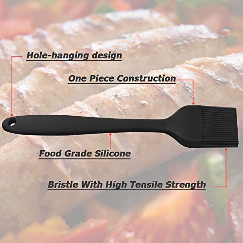 Silicone Basting Brush Set Of Two Heat Resistant Long Handle Pastry Brush For Grilling, Baking, Bbq And Cooking (Black) #TOP1