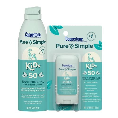 Coppertone Pure & Simple Kids Sunscreen SPF 50 - 3-Pack for Maximum Protection from the Sun