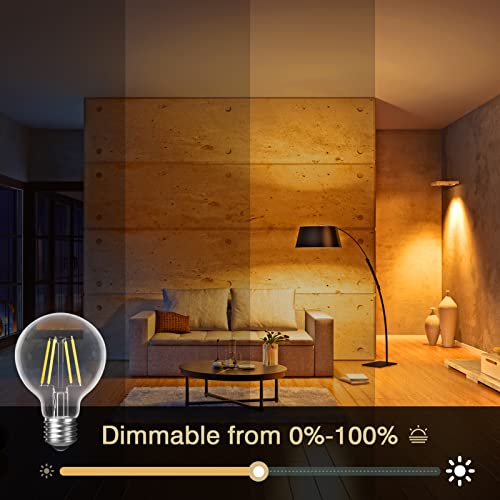 Shinestar 8-Pack G25 Globe Light Bulbs, Warm White 2700K, Dimmable, E26 Led Bulb 60 Watt Equivalent, Vintage Light Bulbs For Vanity Mirror #TOP2