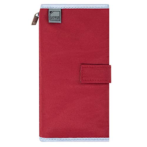 Image of Lewis N. Clark Travel Pill Organizer, for Vitamins, Medication, Prescriptions, Or Medicine Storage, 16 Slot Pouch, Red