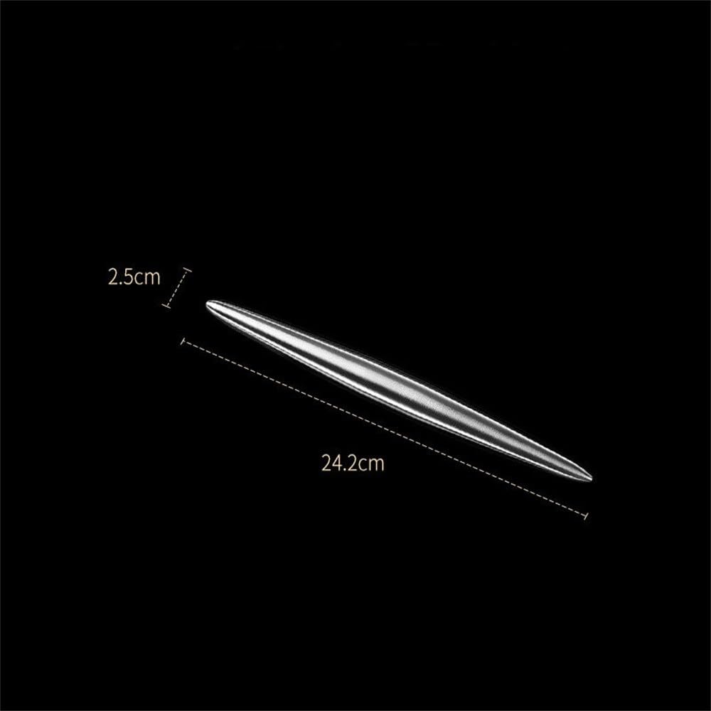 Rouleau De Cuisine Outils de cuisson de rouleau à pâtisserie d'acier inoxydable de cuisine à la maison (Color : Silver, Size : 24.2x2.5cm)