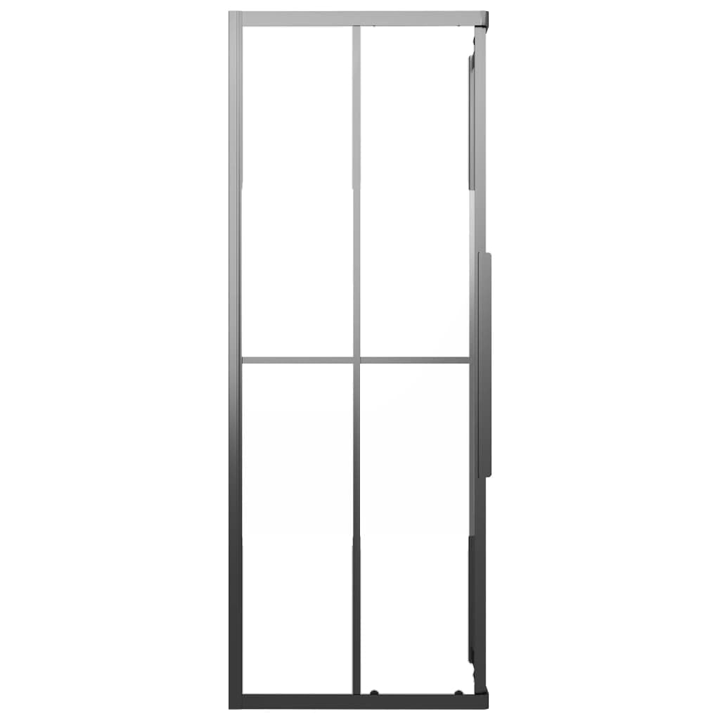 Kabina prysznicowa półmatowa ESG z aluminiową ramą, 80 x 80 x 180 cm, czarna, narożna kabina prysznicowa, nie zajmuje dużo miejsca, z delikatnym ręcznikiem przesuwnym, kabina prysznicowa do