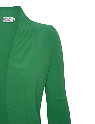Image of Cielo Women's Solid Basic Open Front Pockets Knit Sweater Cardigan