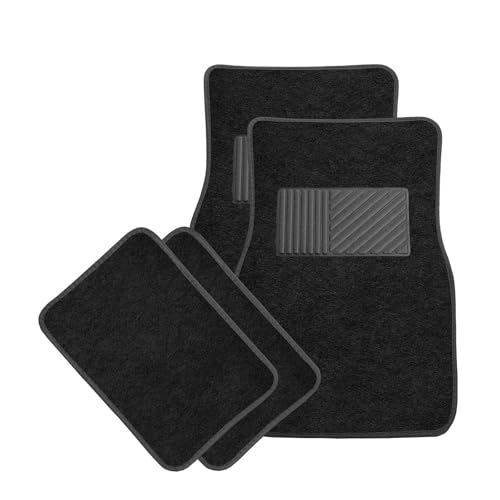 Sun Walker 4 PCS Car Floor Mats, Waterproof Anti-Slip Front & Rear Car Carpets with Driver Heel Pad, All Weather Floor Protective Pads Universal for SUVs Trucks Sedans Vans (Black) by Sun Walker - Used condition - US$16.62