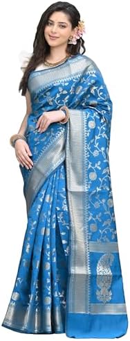 Sugathari Women's Banarasi Saree Pure Kanjivaram Silk Saree Soft new ladies 2023 Design Wear Pattu Sarees Latest Party Sari collections With Blouse Piece for Wedding sadi (SAN PARI-182 DARK GREEN)