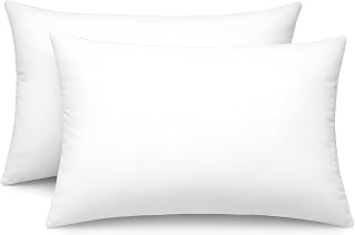 DALUCI Microfiber Pillows Set 2, Soft Pillows for Sleeping Fluffy Bed Pillows for Bed Adjustable Sleeping Pillow White 16 x 24 Inches