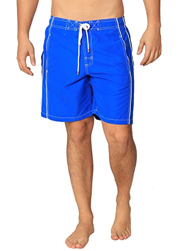 INGEAR Premium Blue Men's Swim Trunks with UPF! Stylish Sporty Swimming Shorts for Men