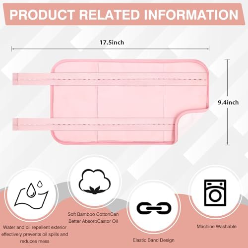 Castor Oil Pack, Adjustable Reusable Castor Oil Pack Wrap for Liver Detox, Castor Oil Pack Wrap for Stomach Less Mess, Elastic Strap Bamboo Cotton Machine Washable Anti Oil Leak