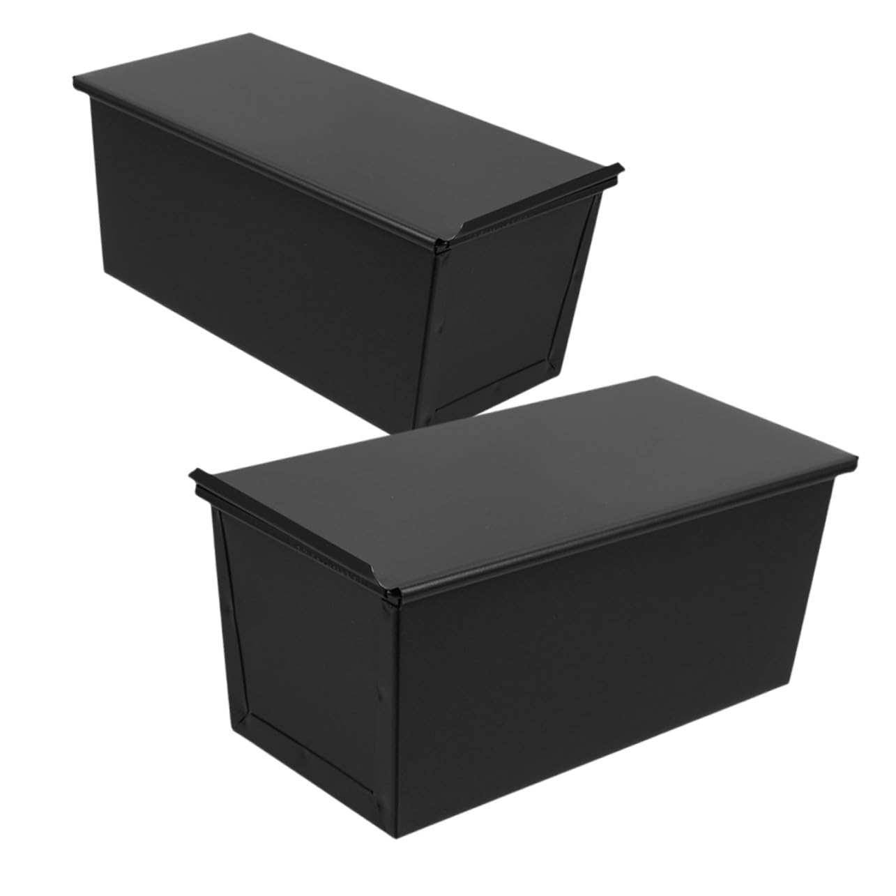 VALICLUD Molde Negro para Pan de Acero al Carbono con Tapa 2 Piezas | Antiadherente, Diseño sin Juntas, Conductividad Térmica Excelente, Uso Versátil en Cocina