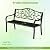 Tangkula 50 Inches Outdoor Garden Park Bench, Cast Iron Metal Front Porch Loveseat with Floral Design Backrest and Slatted Seat, Patio Bench with Armrests for Outside, Yard and Lawn, Black