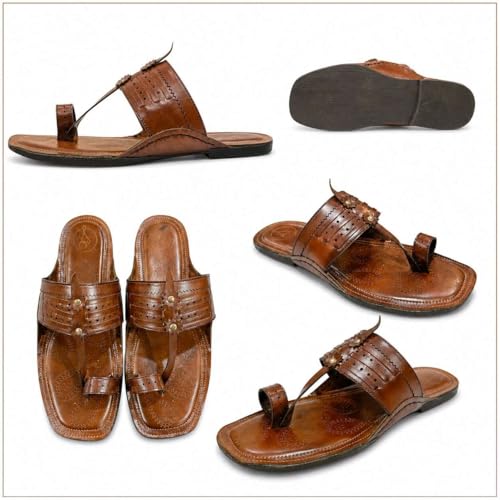 Image of Men's Kolhapuri Chappals Ethnic Slippers For Men Traditional Kolhapuri Sandals Casual Flip Flops For Men